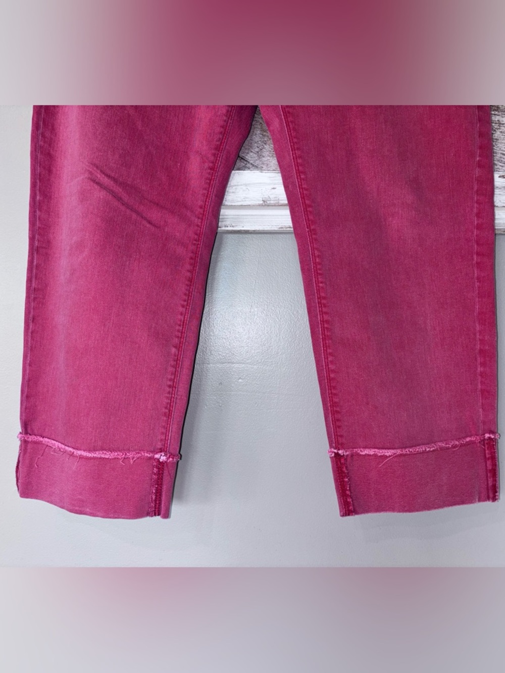 J. Jill Denim Authentic Fit Cropped Denim 12 Jeans Pink Lt Red Stretch - Picture 2 of 7